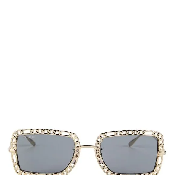 NWT GUCCI 54MM Rectangle Sunglasses Chain-Embellished  display picture 1